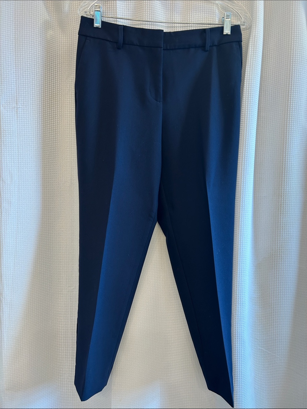 Talbots Hampshire Curvy 8P Navy Cropped Tailored Ankle Pants, EUC